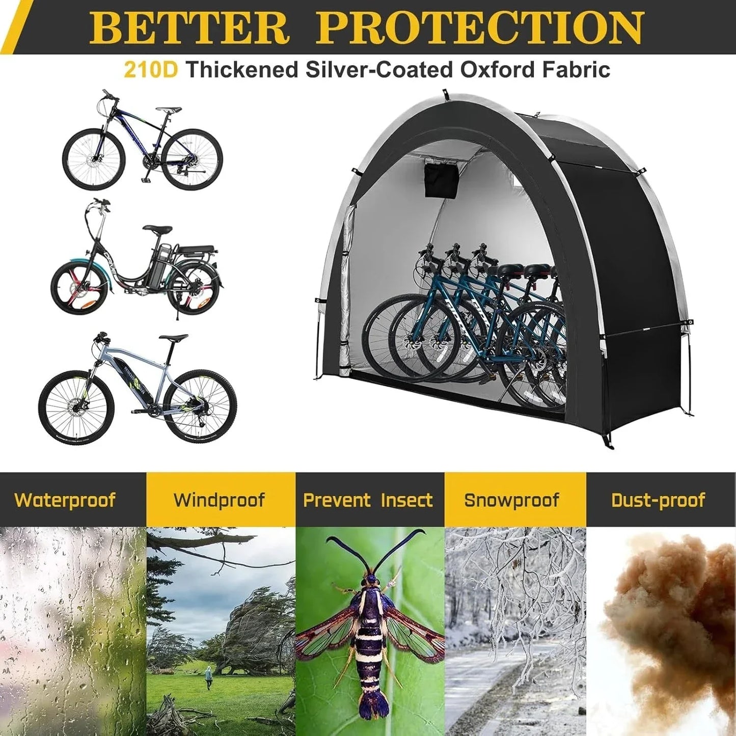 Hign-concerned Bike Storage Shed Tent Portable Waterproof