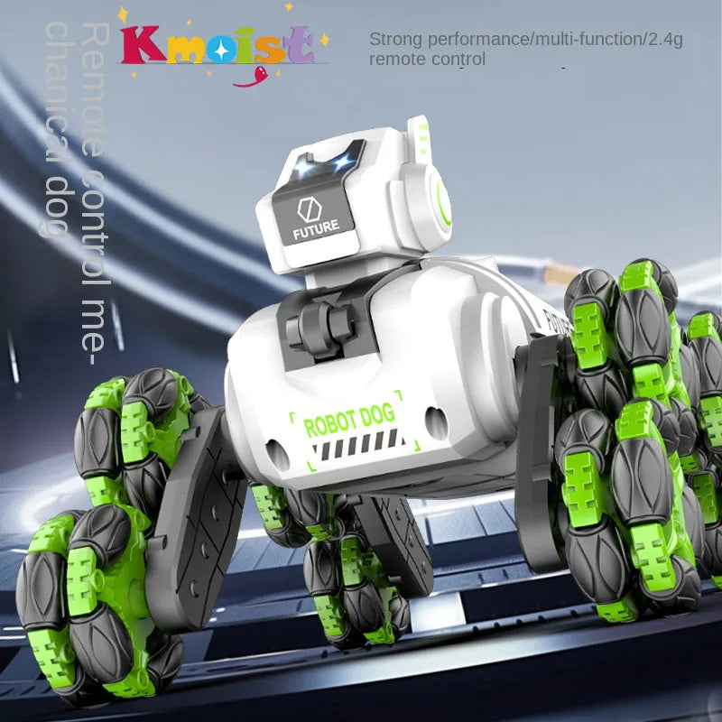 Kmoist 2 4G RC Car Robot Dog Remote Control Stunt Toy