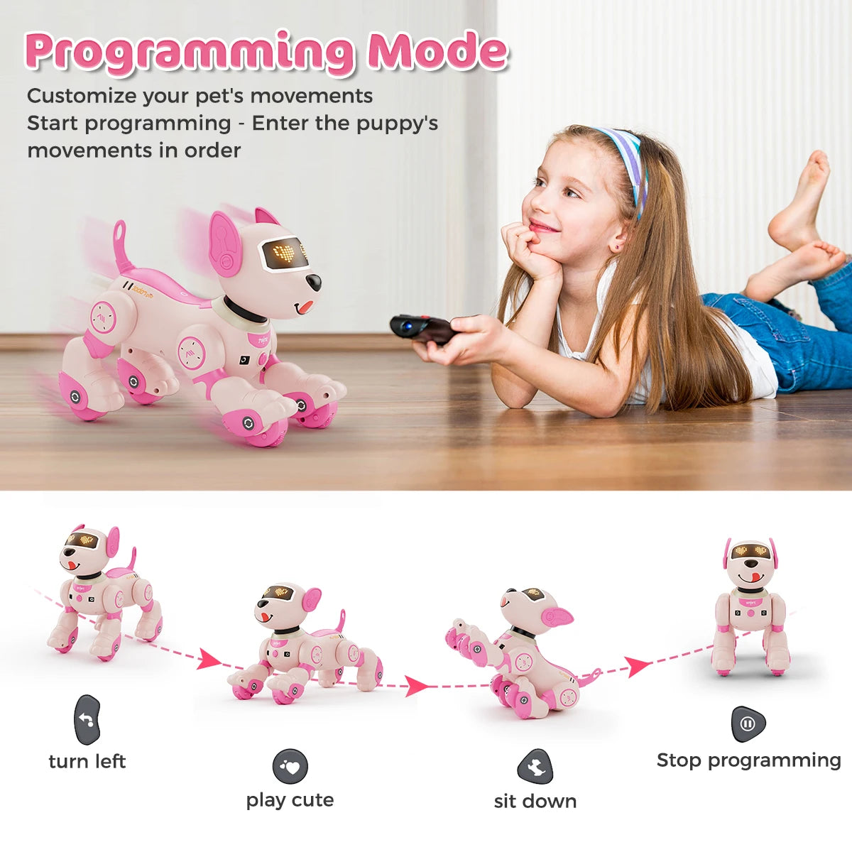 VATOS Robot Dog Toy For Kids Voice 2.4GHz Remote Control