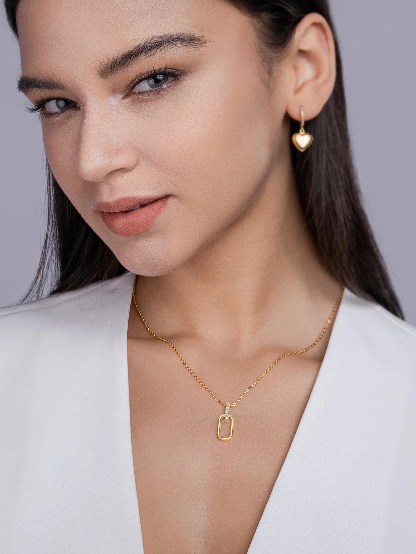 Jiuzuan Pendant Necklace 925 Silver 18K Gold Jewelry