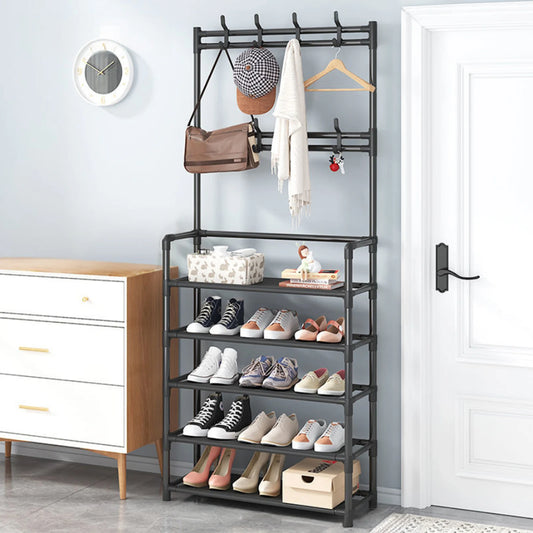 Hign-concerned Coat Rack With Shoe Organizer Five Tier