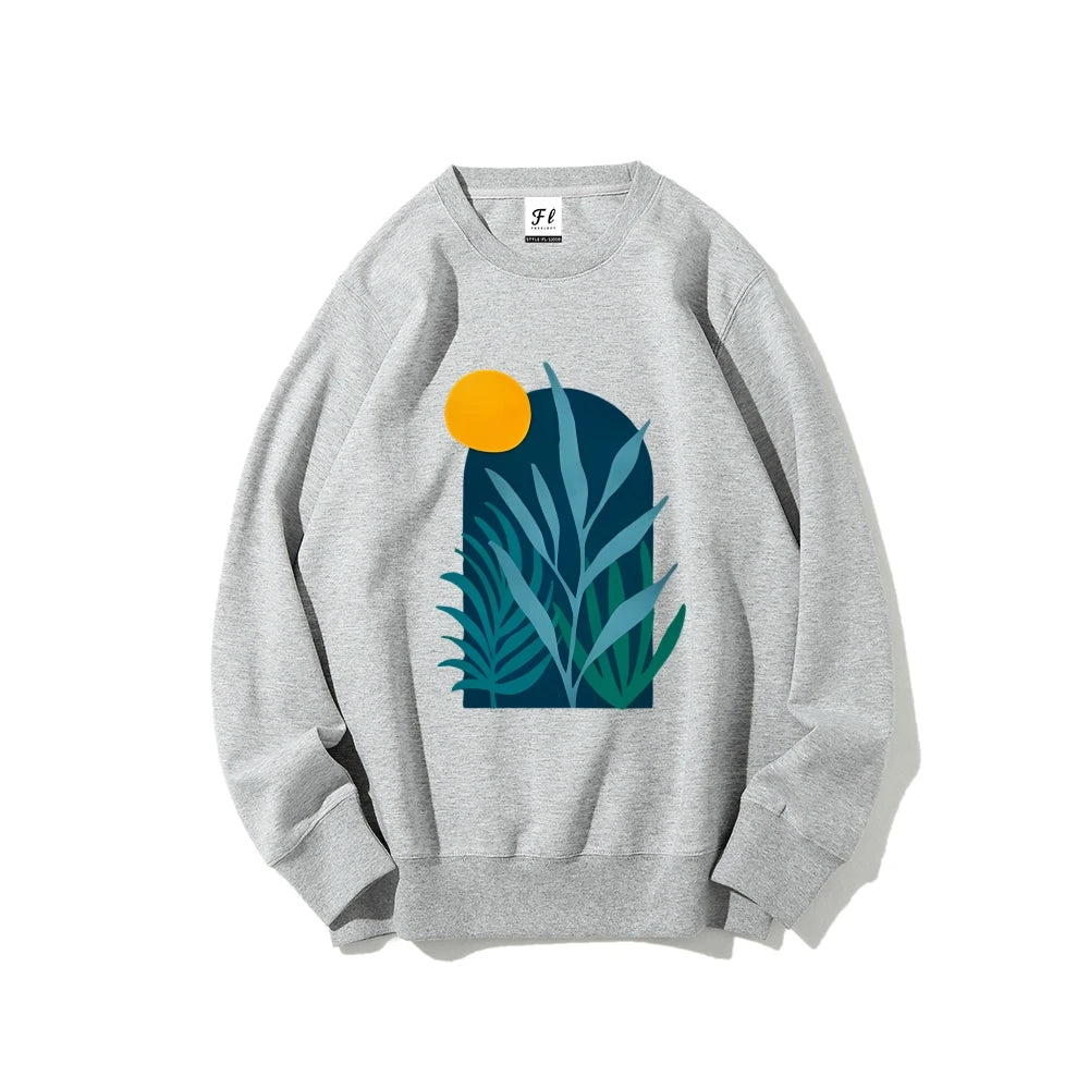 Closure Plant Sunset Graphic Sweatshirt Artistic Nature