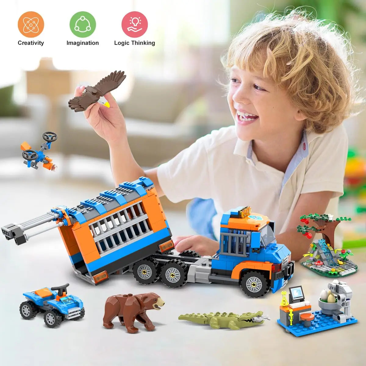 HOGOKIDS Jungle City Adventurer Helicopter Building Set