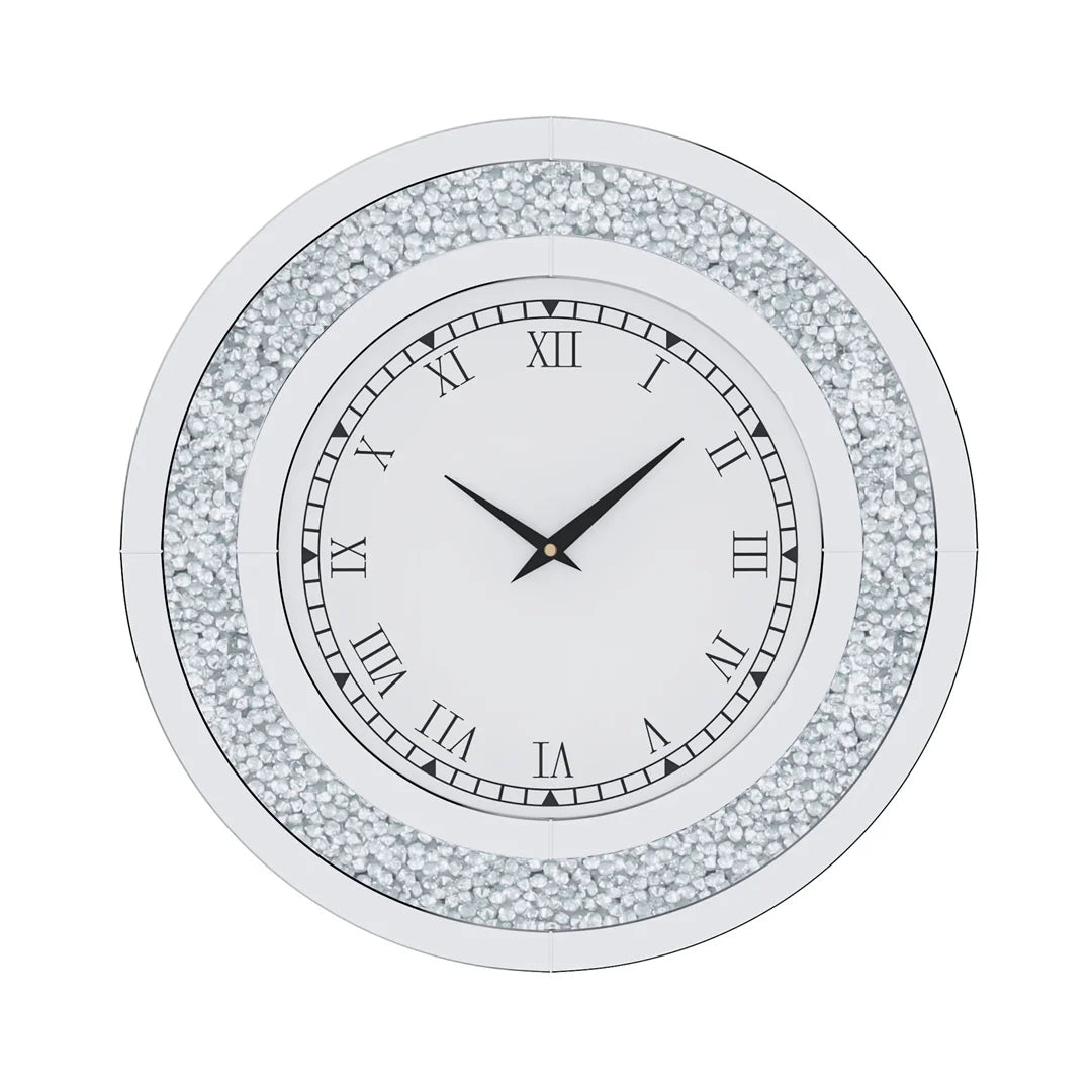 LUVODI Diamond Crystal 3D Wall Clock With Roman Numerals