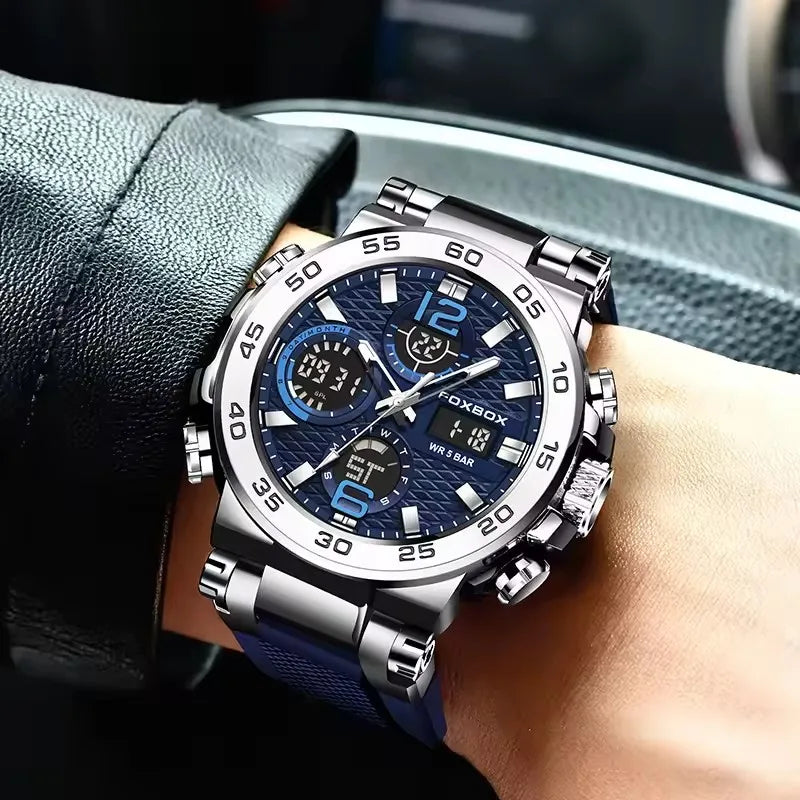 LIGE LED Display Men Wristwatch Luminous Sport Quartz