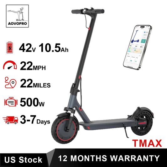 AOVOPRO Electric Scooter 10 Inch 500W Smart Folding Scooter