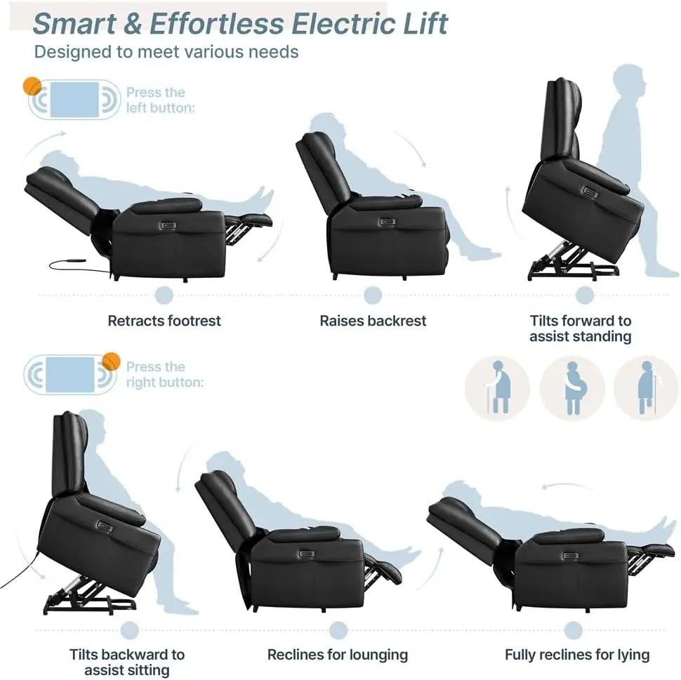 XMSJH Electric Power Lift Recliner PU Leather Massage Chair