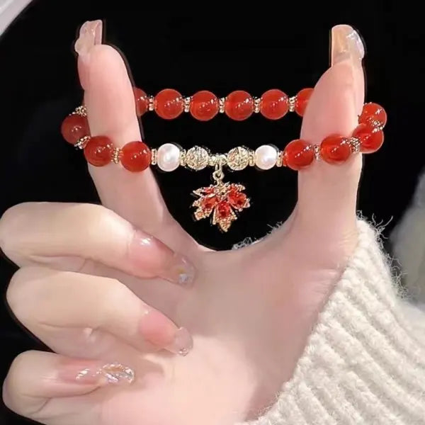 Belleper Luxury Glass Beaded Bracelet Butterfly Tassel