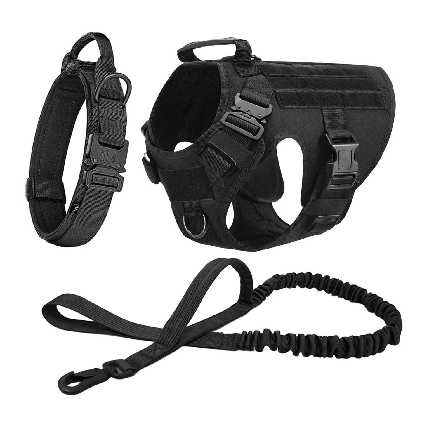 Military Dog Harness Vest With Molle Pouches For Large