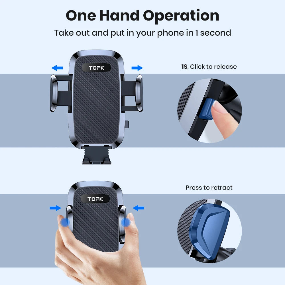 TOPK Car Phone Holder Mount for Dashboard and Air Vent
