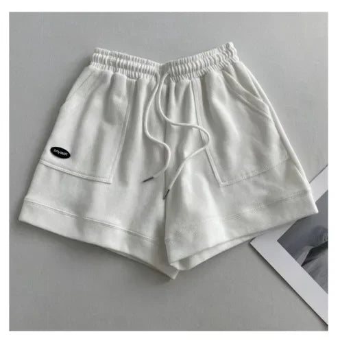 Women Loose Wide Leg Drawstring Shorts Casual Home Wear