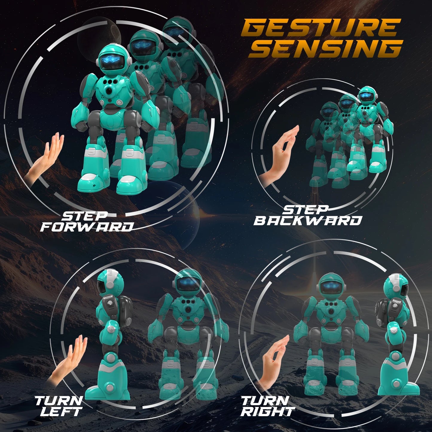 Hign-concerned STEMTRON Programmable Robot Gesture Sensing