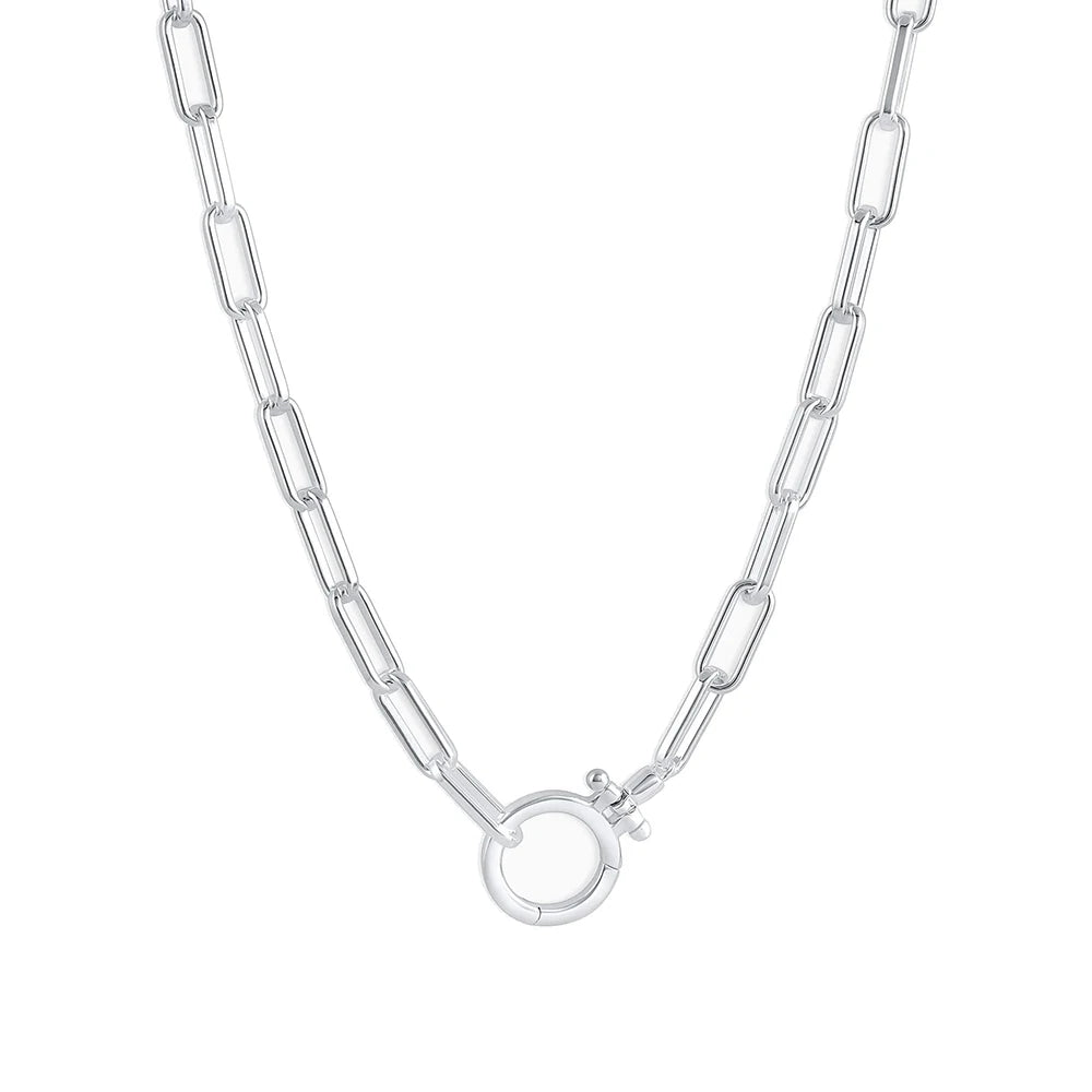 Parker Necklace Women Adjustable Paperclip Link Chain Clasp