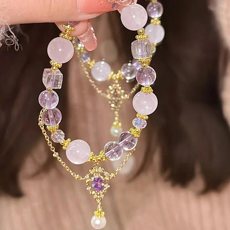 Belleper Luxury Glass Beaded Bracelet Butterfly Tassel