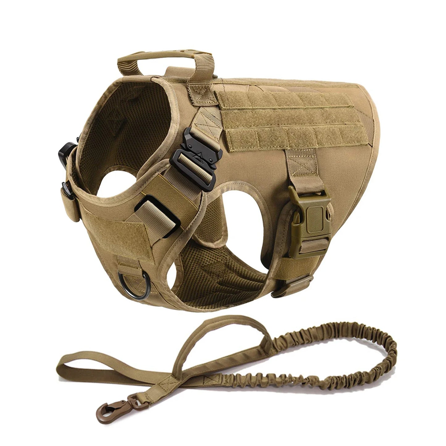 Military Dog Harness Vest With Molle Pouches For Large