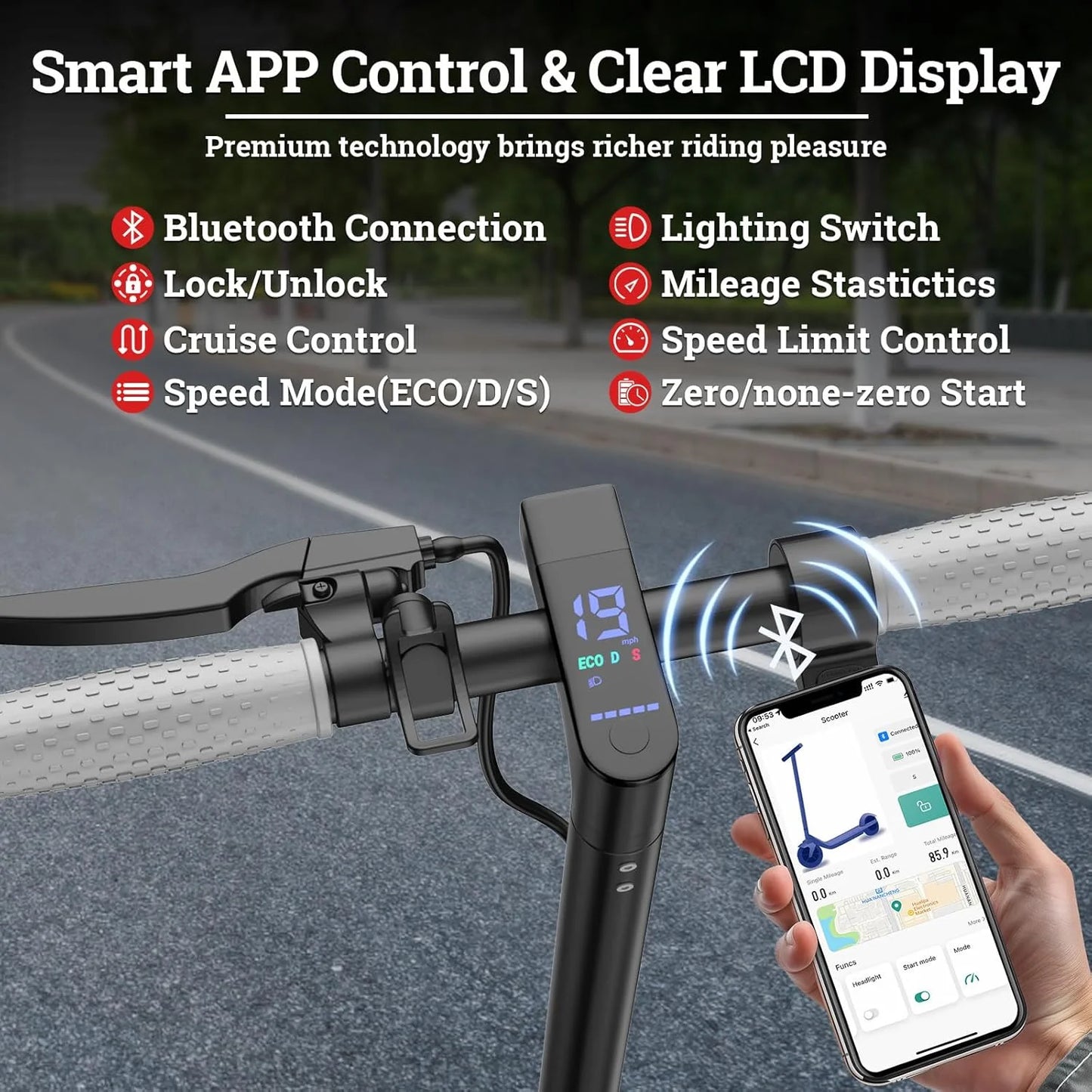 Ladped Electric Scooter 350W 36V Battery Foldable With Seat