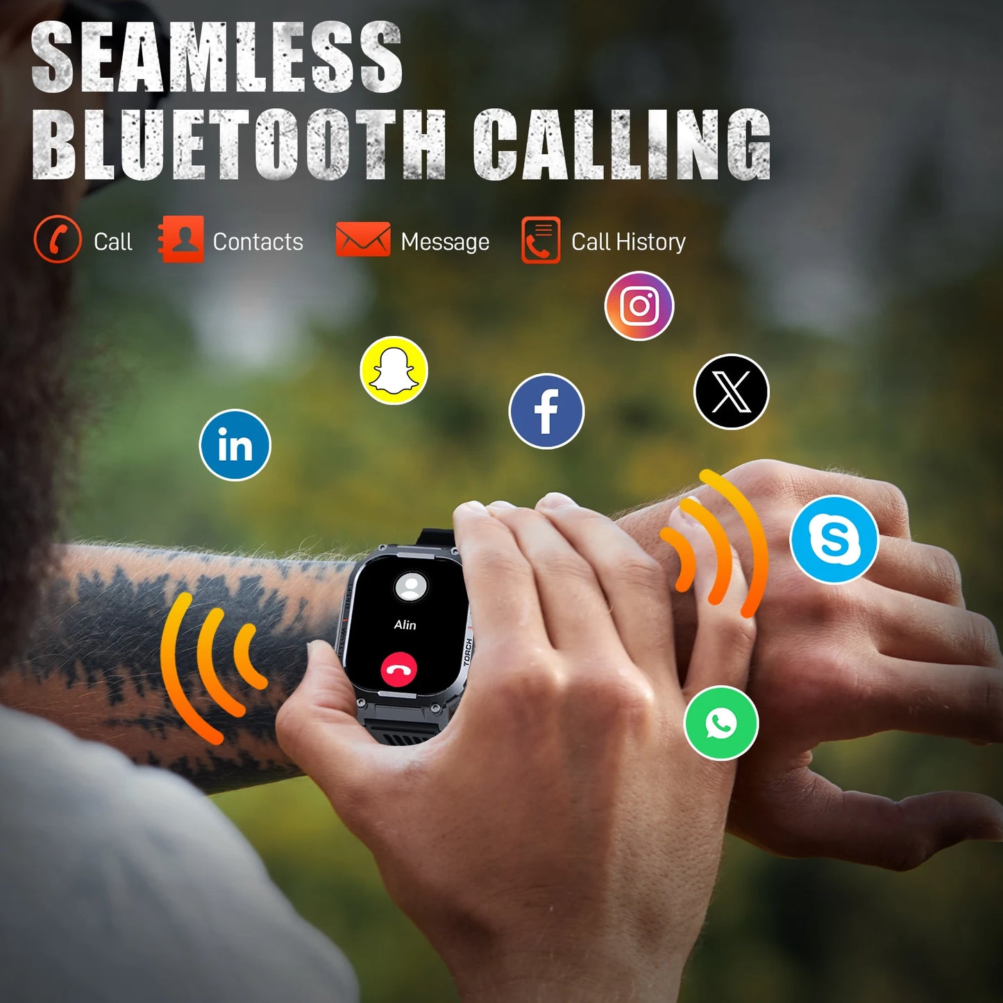 LaNikar Smart Watch For Men 2.02 Inch 3ATM Waterproof