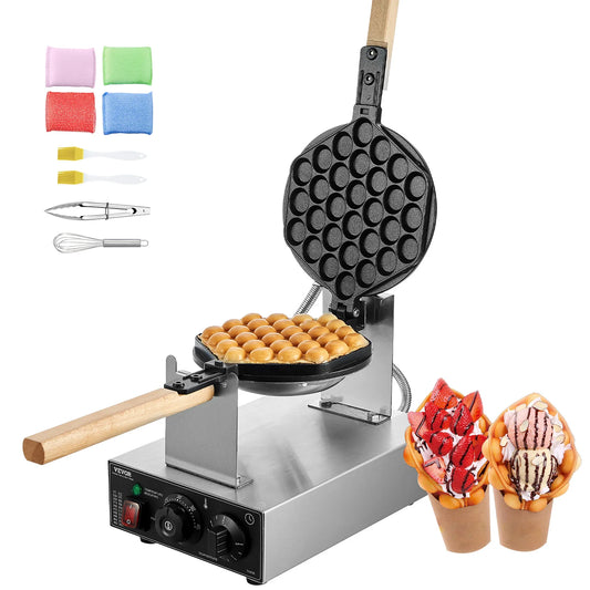 SucceBuy Commercial Egg Bubble Waffle Maker 1400W Stainless