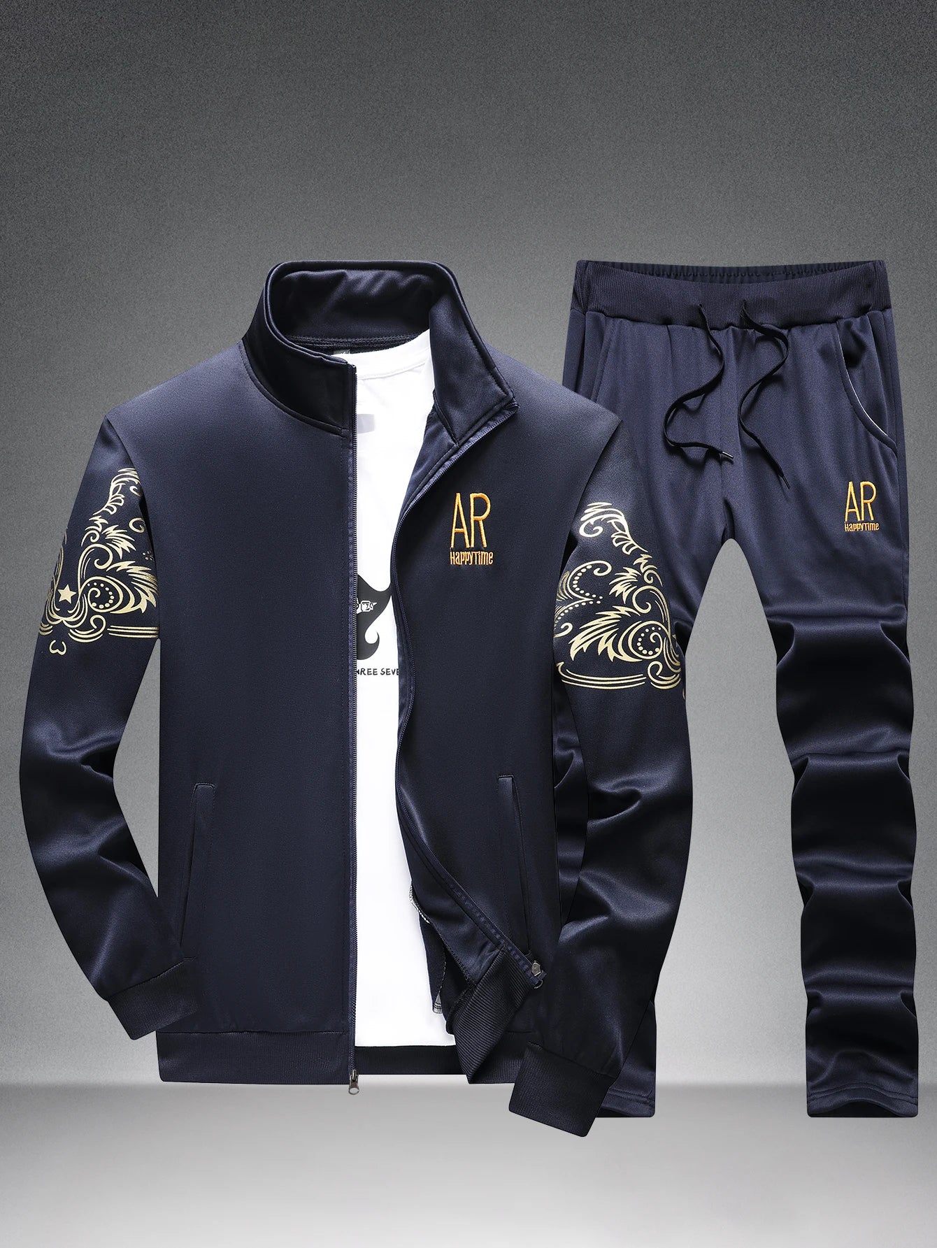 Men's Casual Stand Collar Sports Suit by NoEnName