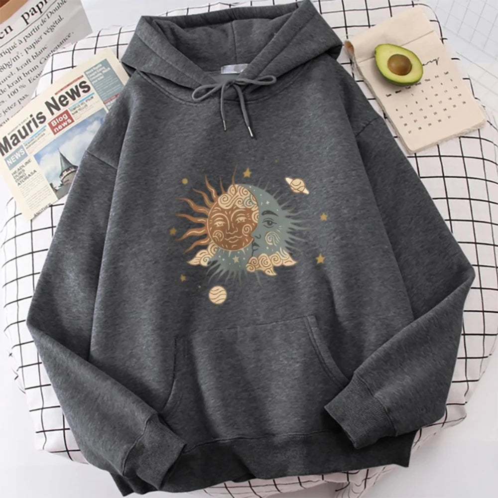 Unisex Cotton Sweatshirt Casual Relaxed Fit Long Sleeve Top