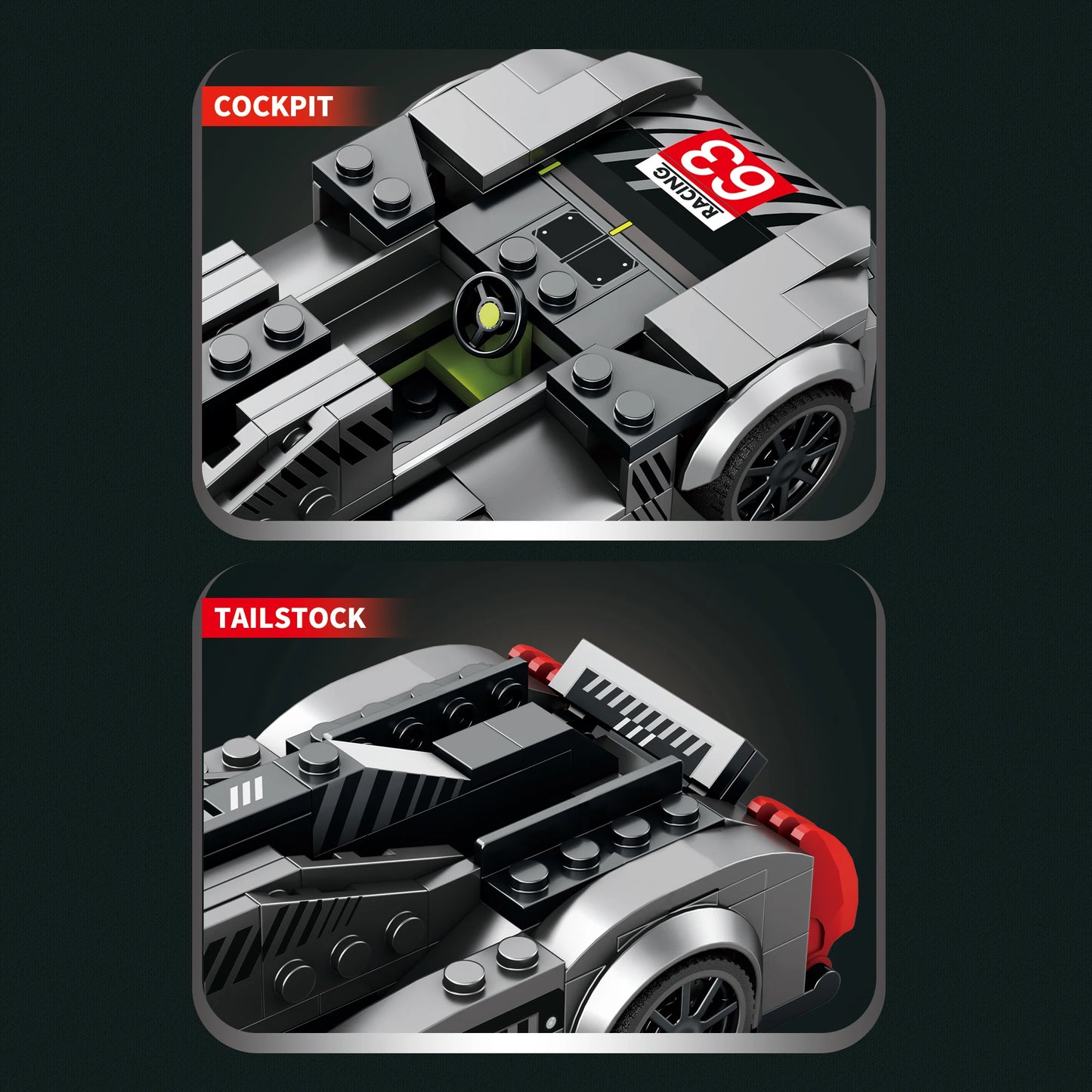 9X8 Speed Racing Car Building Set 280 Pieces Model Kit