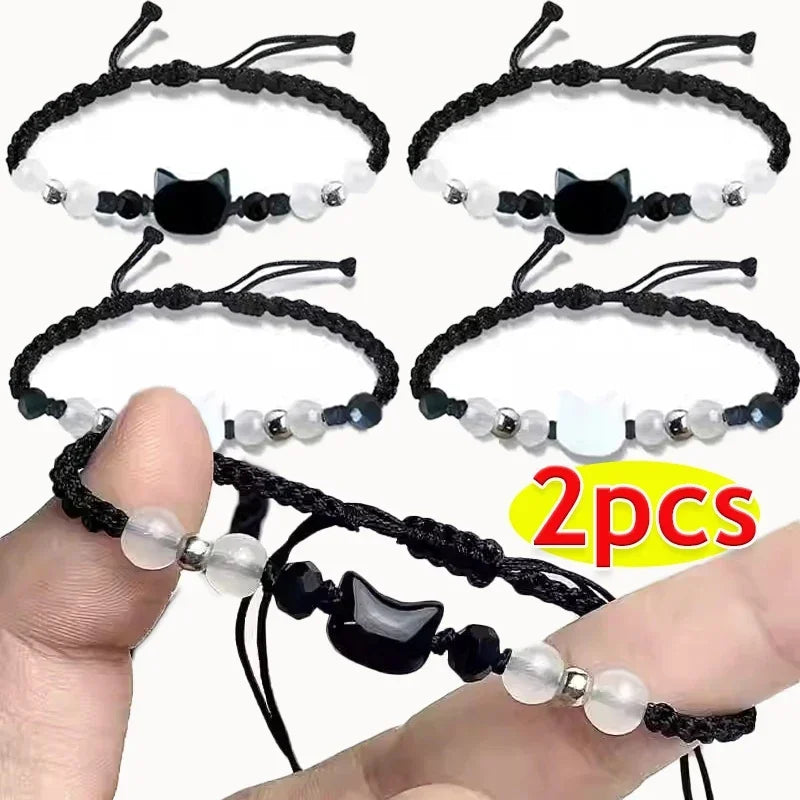 CN Moonstone Obsidian Bracelets for Couples Minimalist Gift