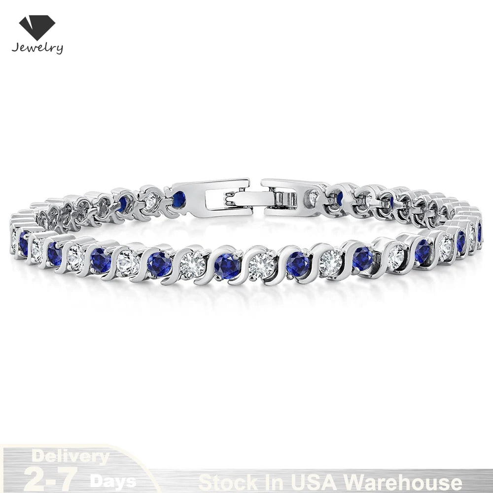 Kyanite 925 Sterling Silver Tennis Bracelet For Women