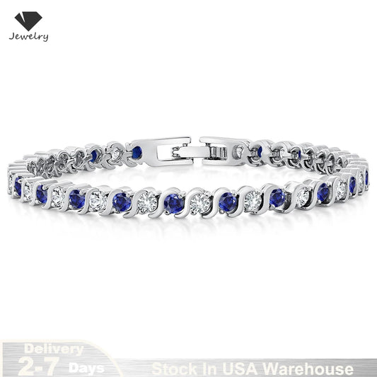 Kyanite 925 Sterling Silver Tennis Bracelet For Women