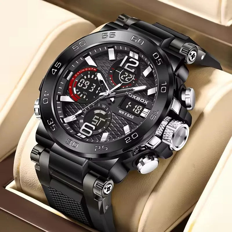 LIGE LED Display Men Wristwatch Luminous Sport Quartz