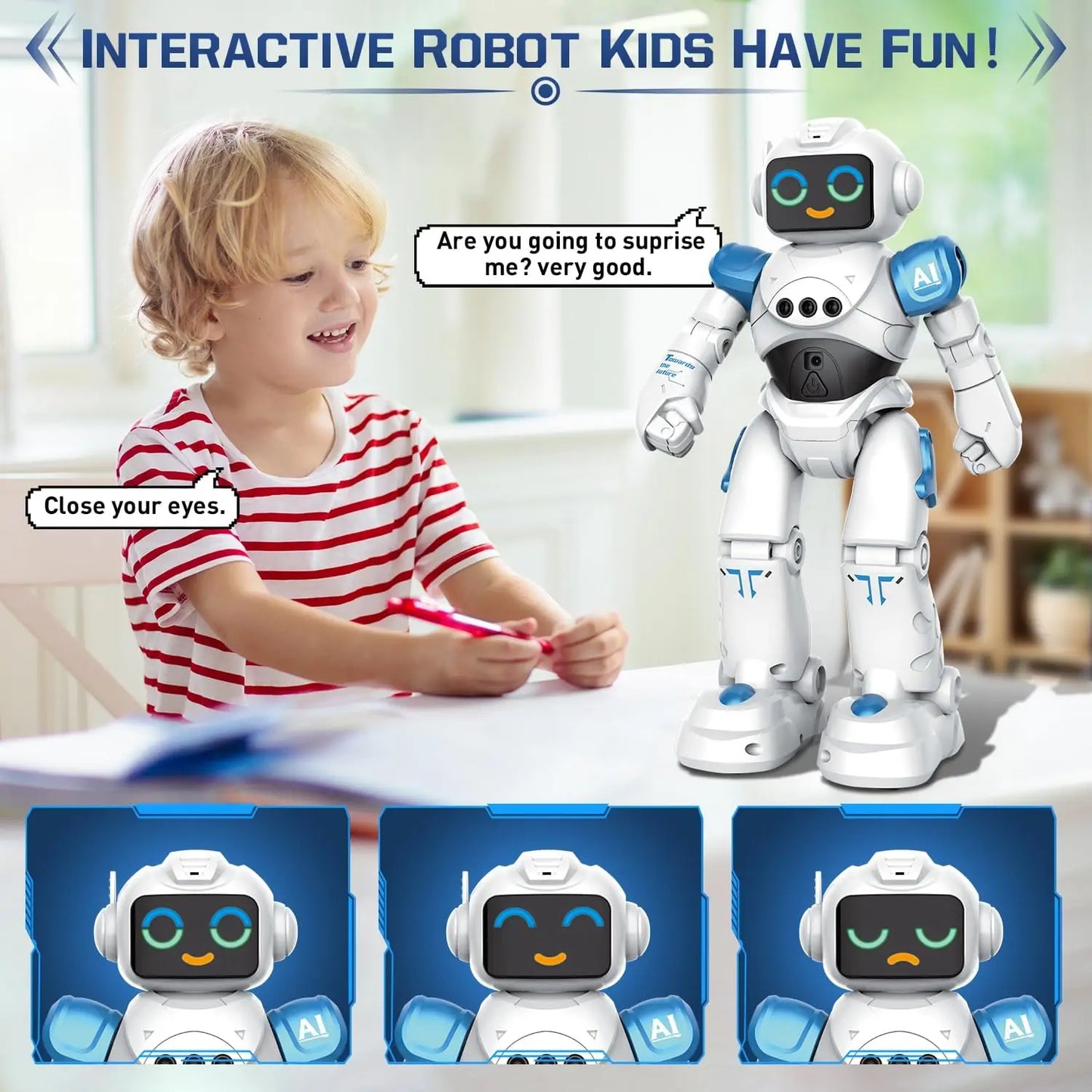 VATOS RC Robot Toy for Kids Smart Talking Remote Control