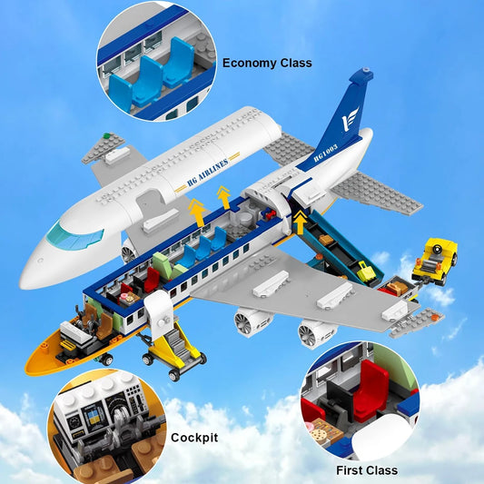HOGOKIDS Airplane Building Set With LED Plane Blocks