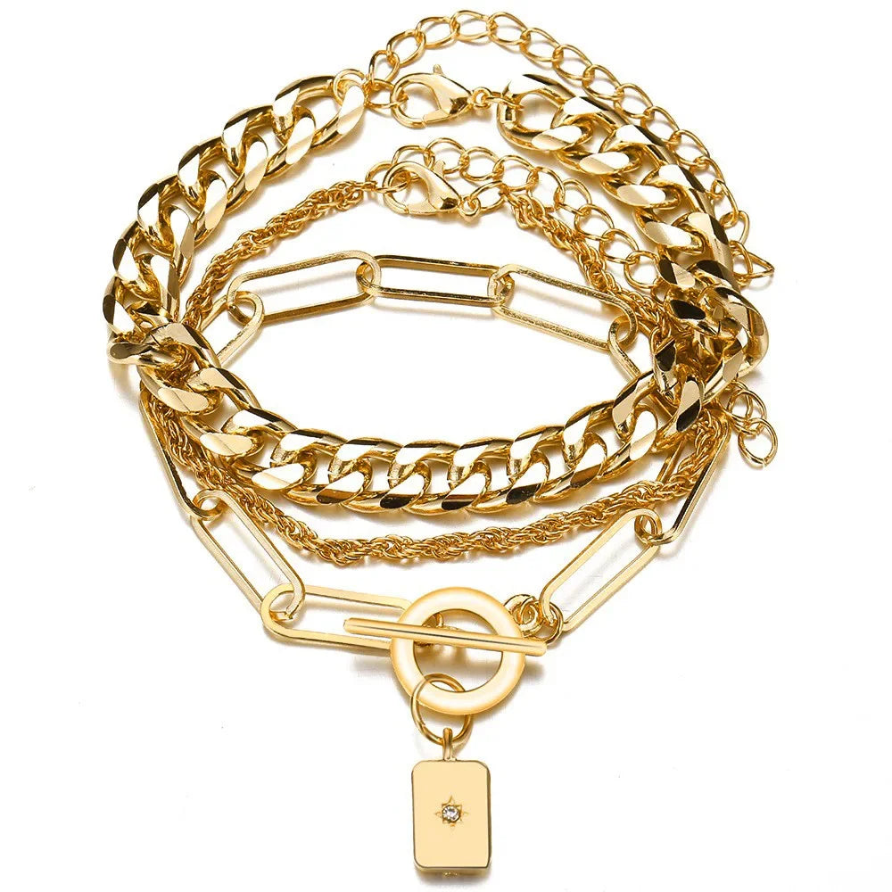 DAIPANCN Bohemian Metal Chain Bracelet Set For Women