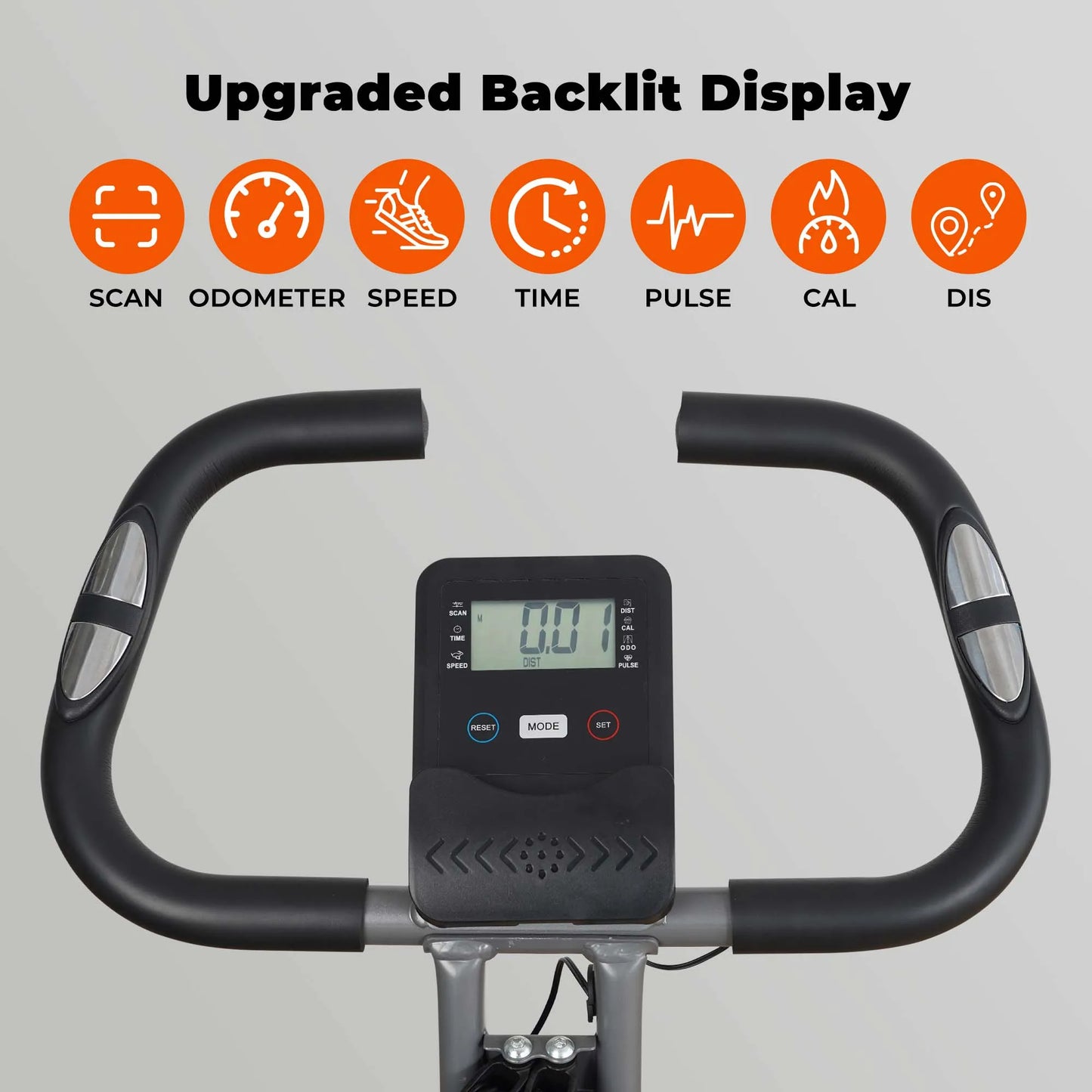 Folding Exercise Bike with Pulse Sensor and Arm Bands