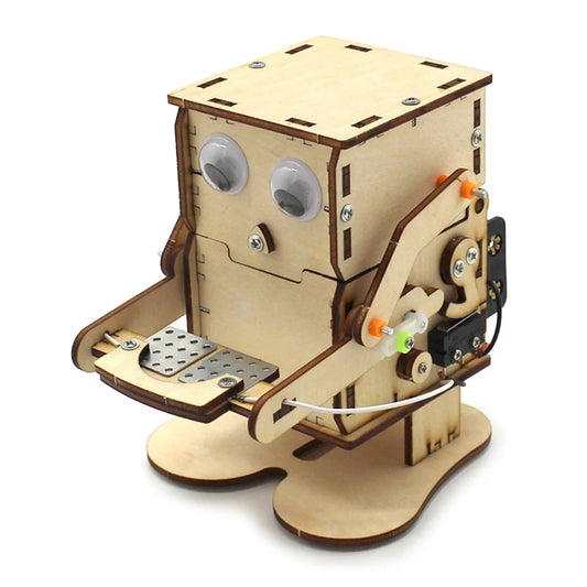 Robot Eating Coin Wood DIY STEM Kit Educational Toy