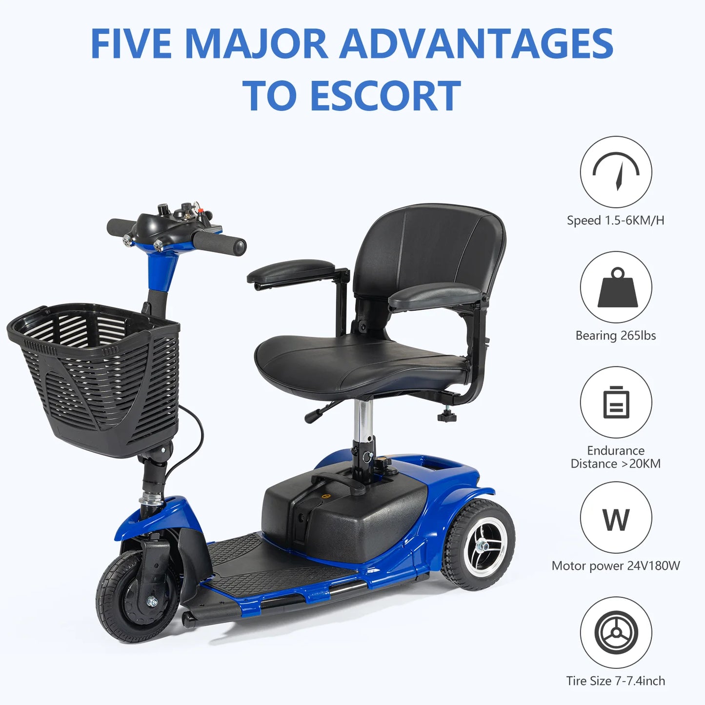 Origin Electric Mobility Scooter 3 Wheel Portable Foldable