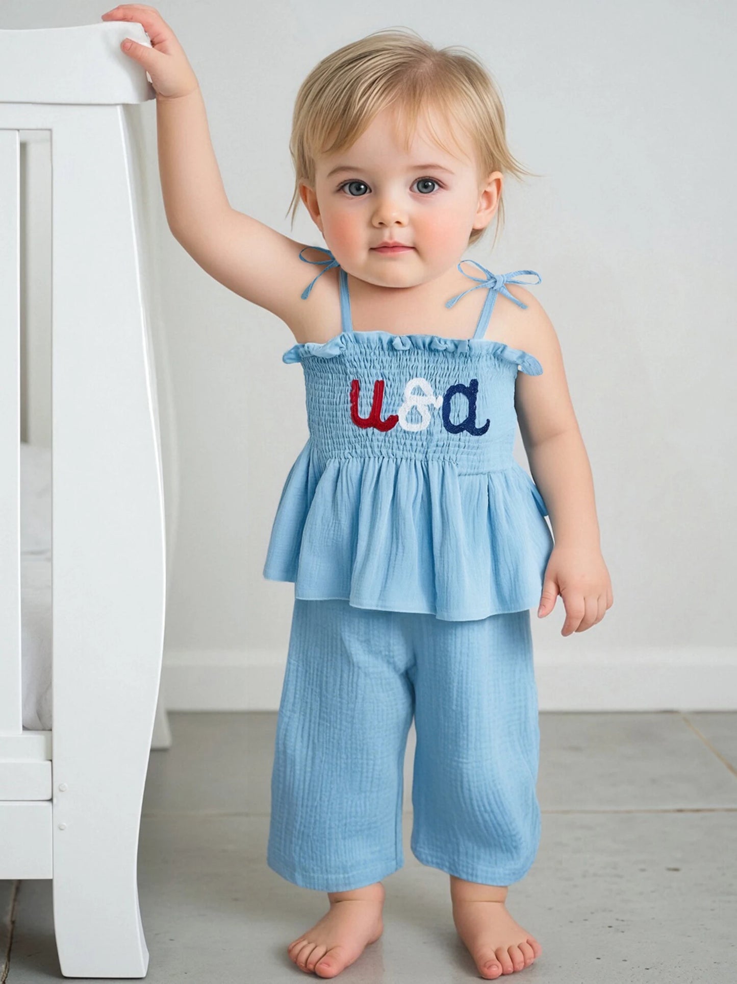 Emmababy Infant Girl Independence Day 2 Piece Set Outfit