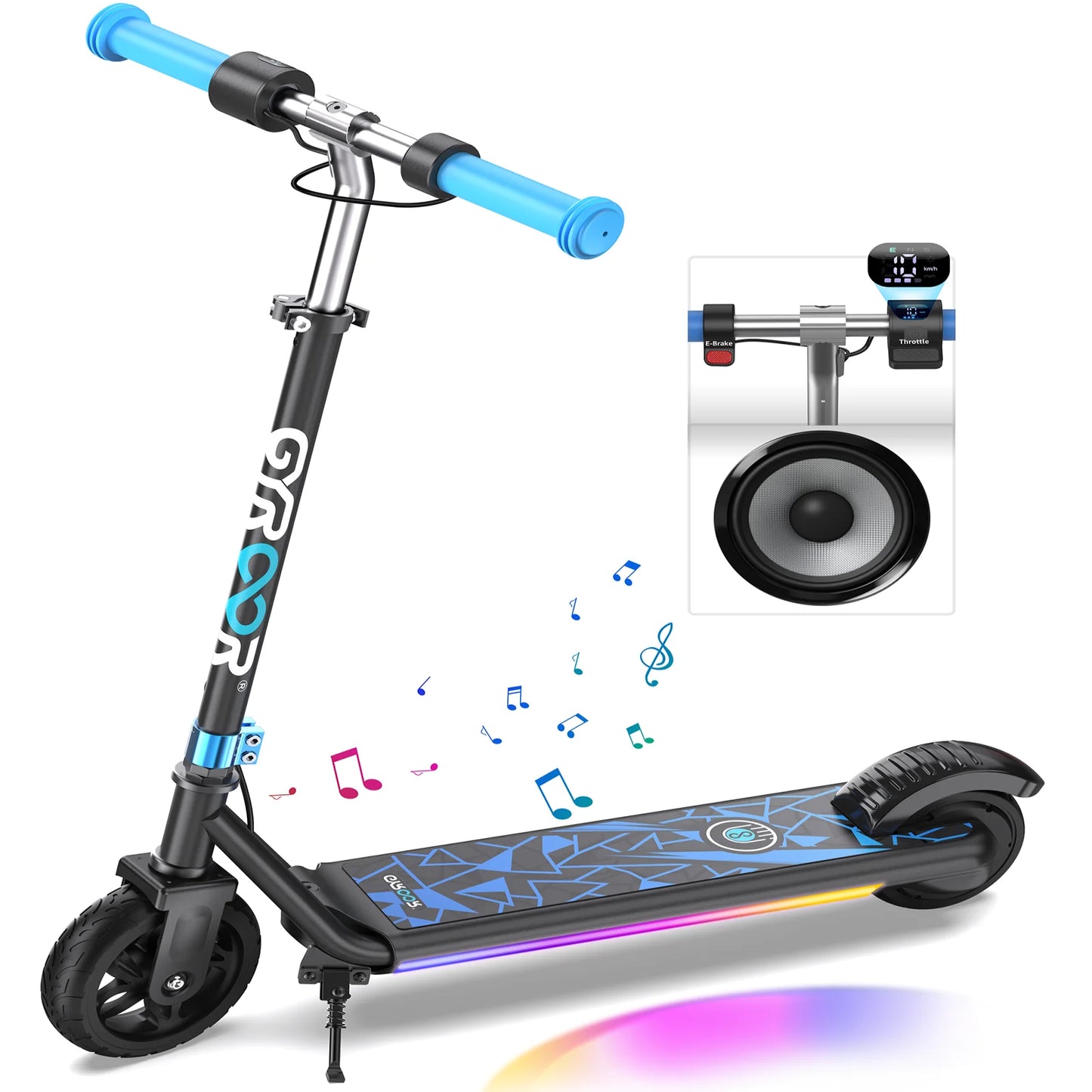 GYROOR Kids Electric Scooter LED Display 150W Dual Brake