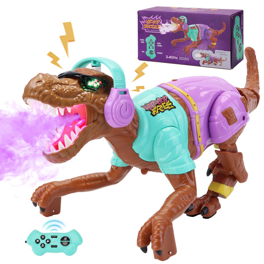 RC Walking Dinosaur Toy Remote Control Robot Light Roar