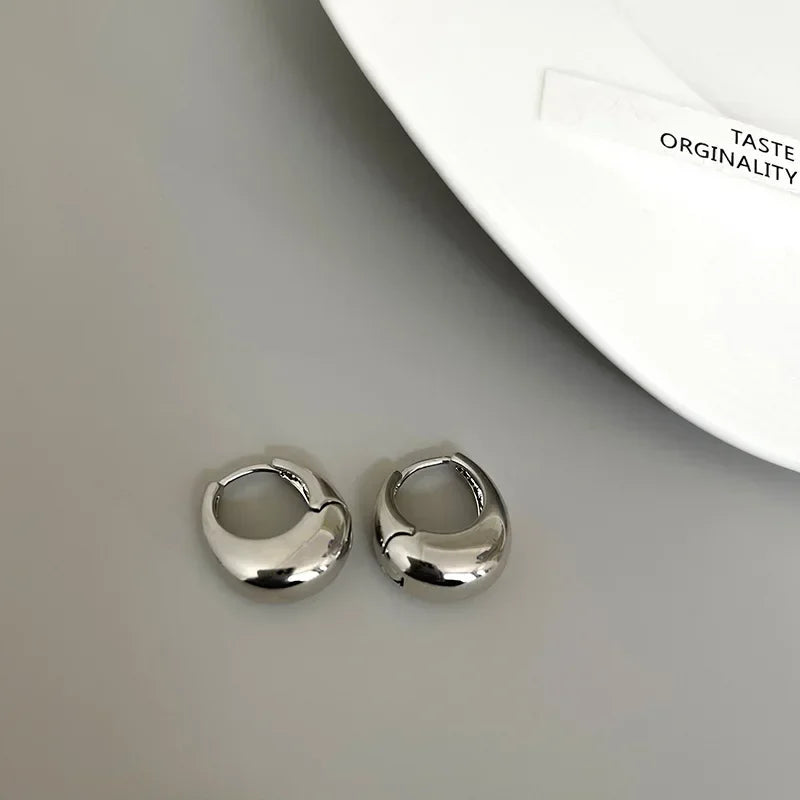 CN Stainless Steel Chunky Hoop Earrings for Women Fashion