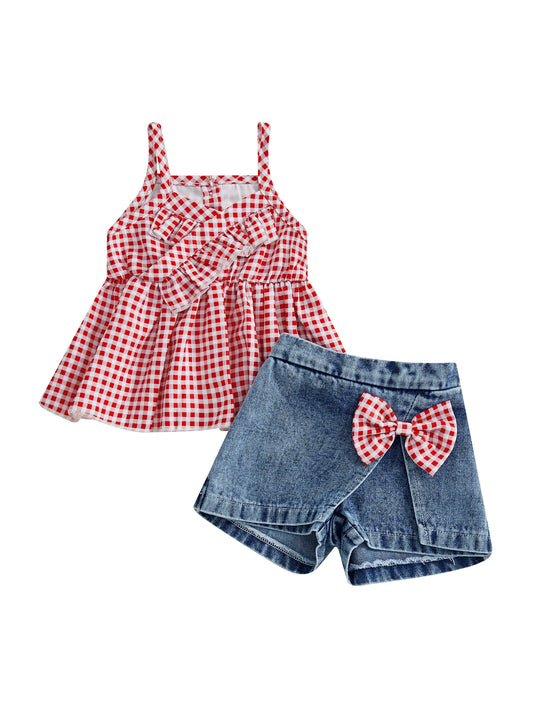3Pcs Baby Boy Summer Outfits Short Sleeve  Shirt Plaid Shorts Sun Hat Set Infant Clothing for Beach Vacation