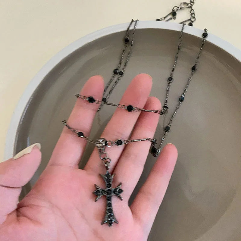 MAXBVYINGCN Crystal Cross Pendant Necklace For Women