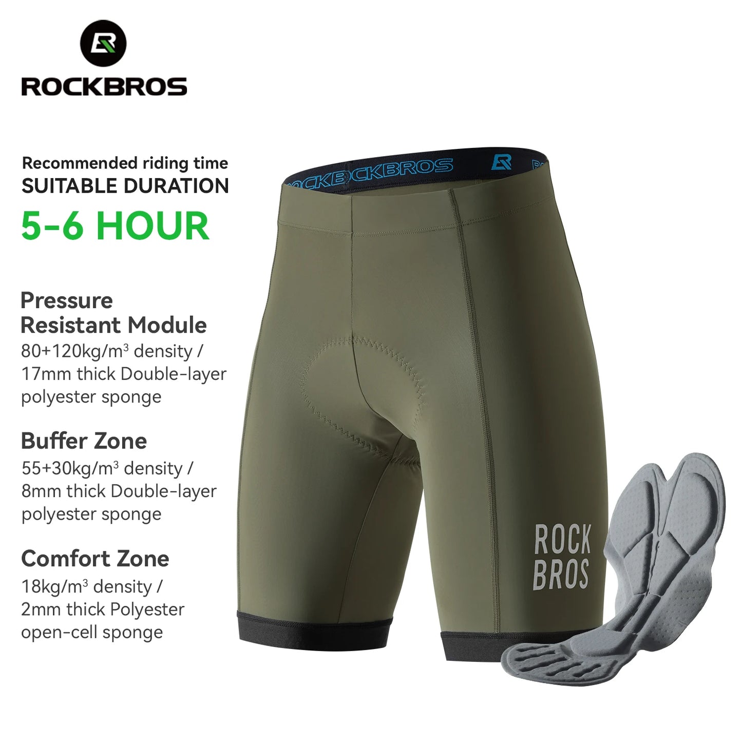 ROCKBROS Summer Cycling Shorts with Soft Sponge Pad