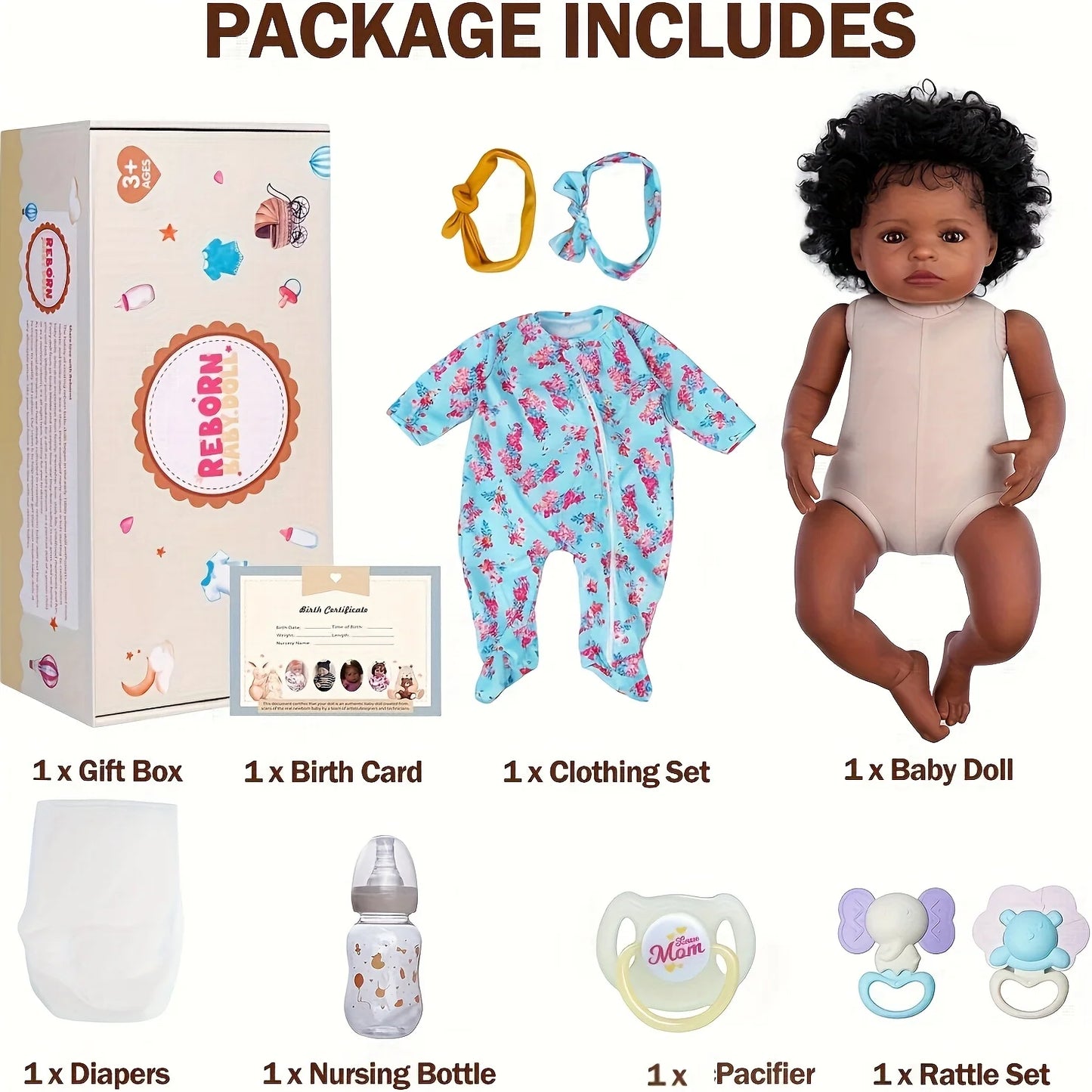 Babeside Realistic Reborn African American Baby Doll Outfit