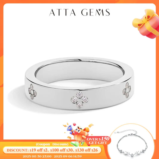 ATTAGEMS Simple D VVS1 Moissanite Ring Round Cut 1.2mm S925 Sterling SIlver Wedding Band Jewelry For Women Shipping from the USA