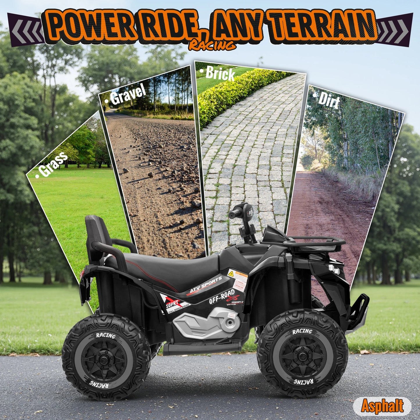 Joyracer 24V Four Wheel Off Road Ride On Vehicle For Kids
