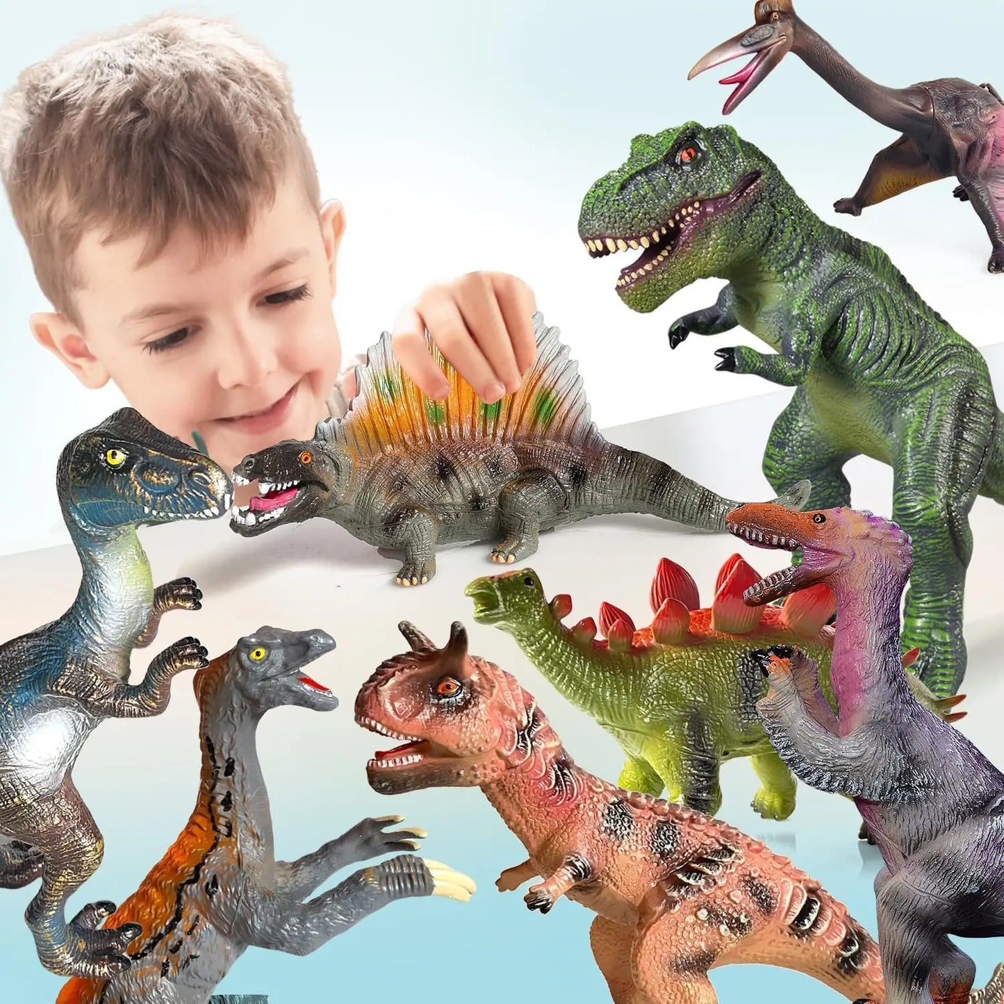 Gzsbaby 8 Piece Dinosaur Toys For Kids Birthday Party