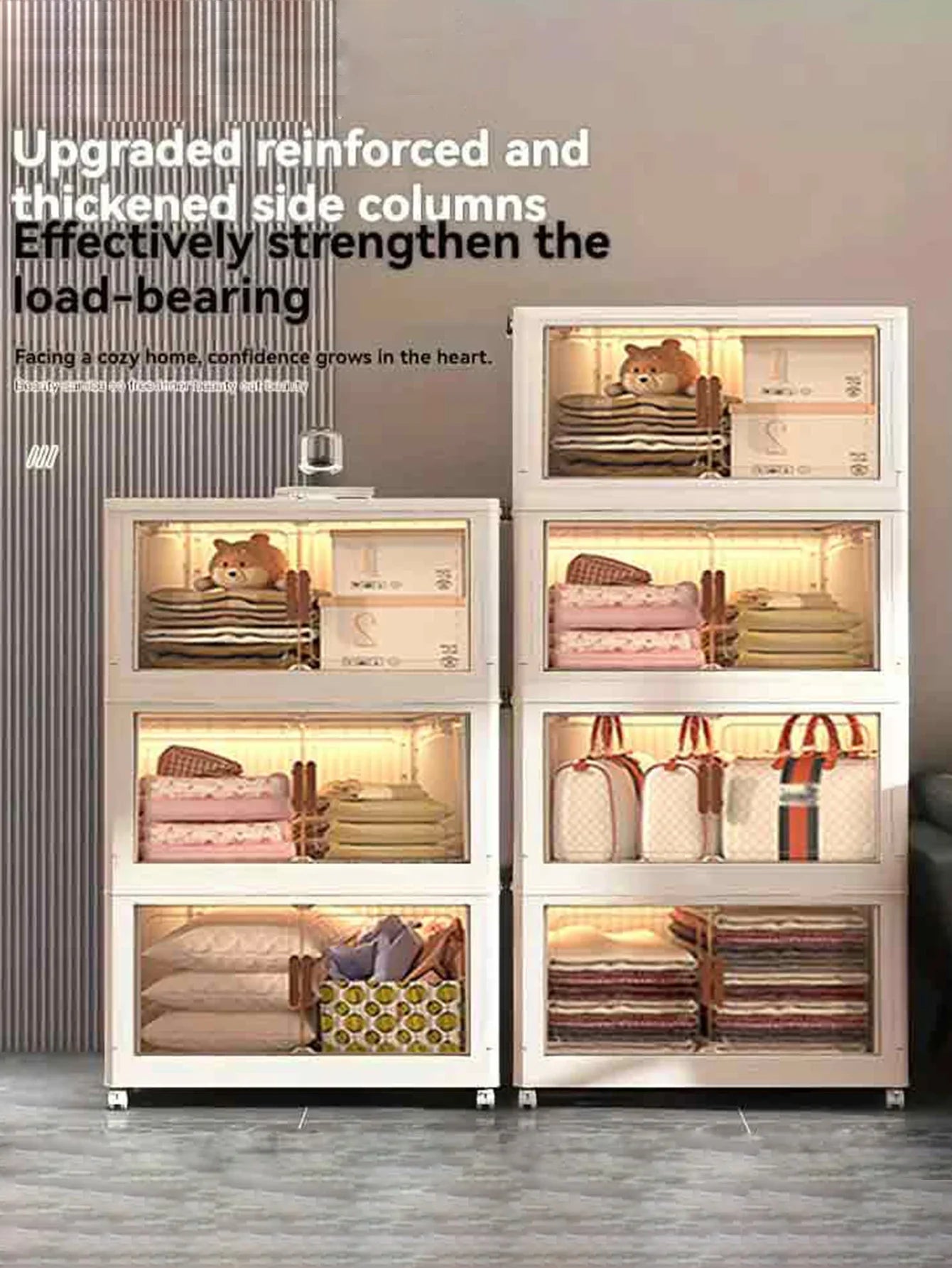 Hign-concerned 5-Layer Folding Cabinet With Magnetic Doors