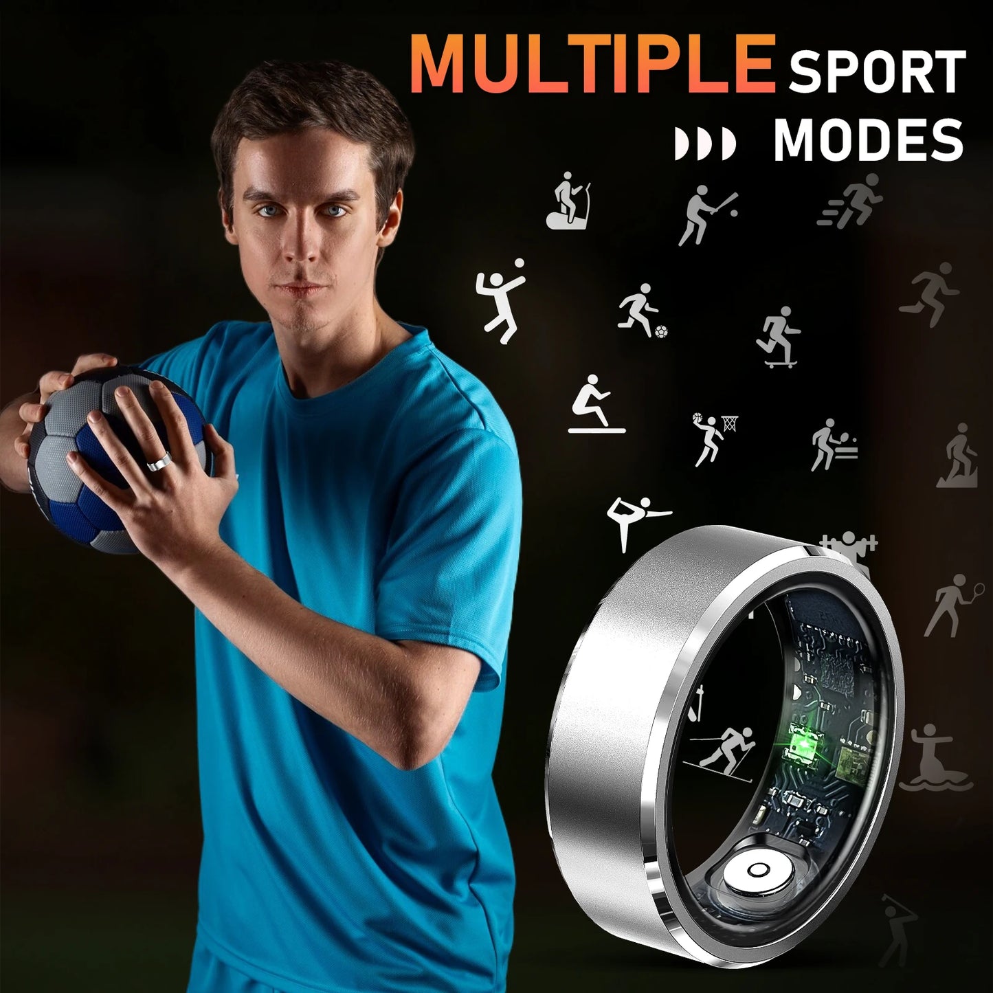 LaNikar R5 Smart Ring Bluetooth 5.1 Blood Oxygen Heart Rate