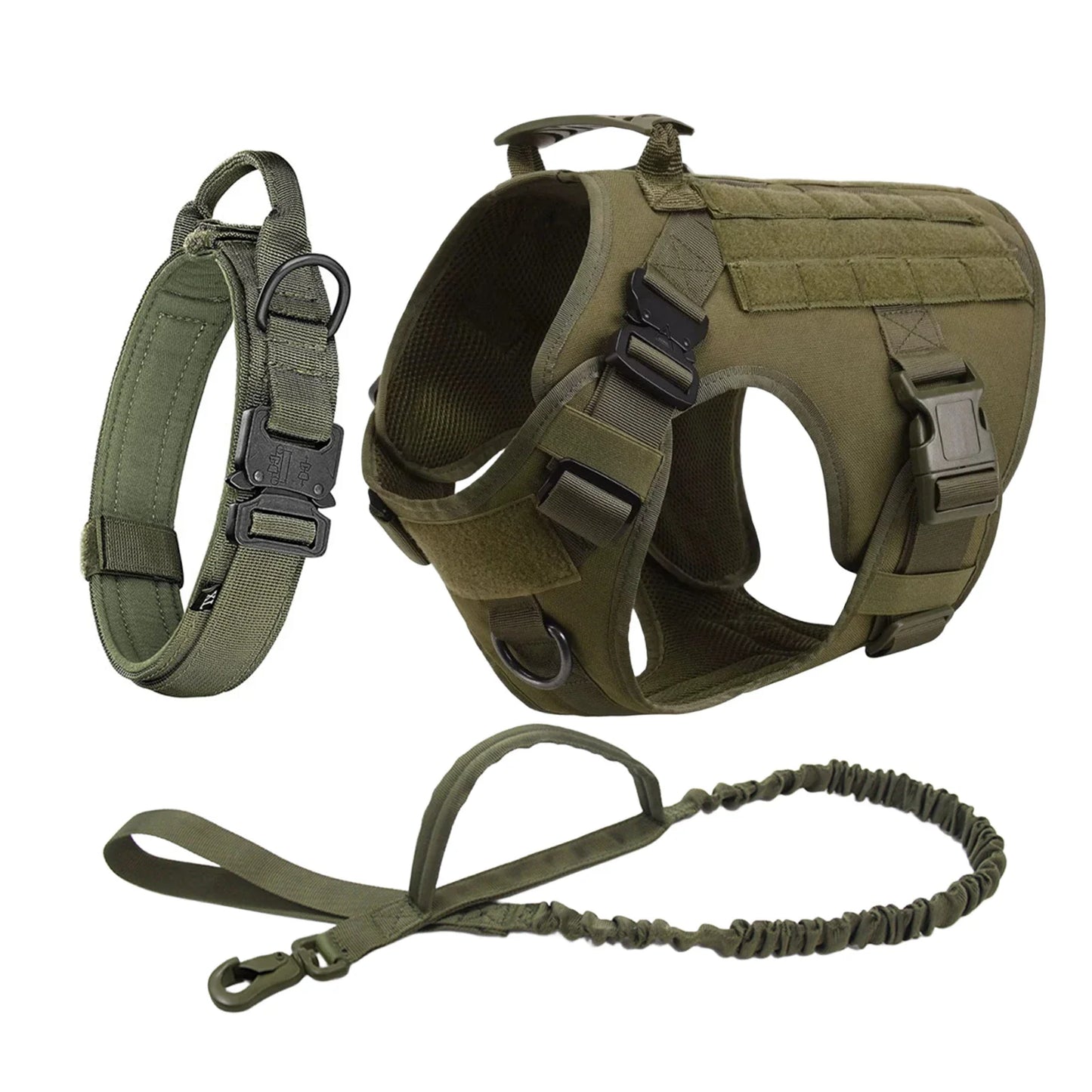 Military Dog Harness Vest With Molle Pouches For Large