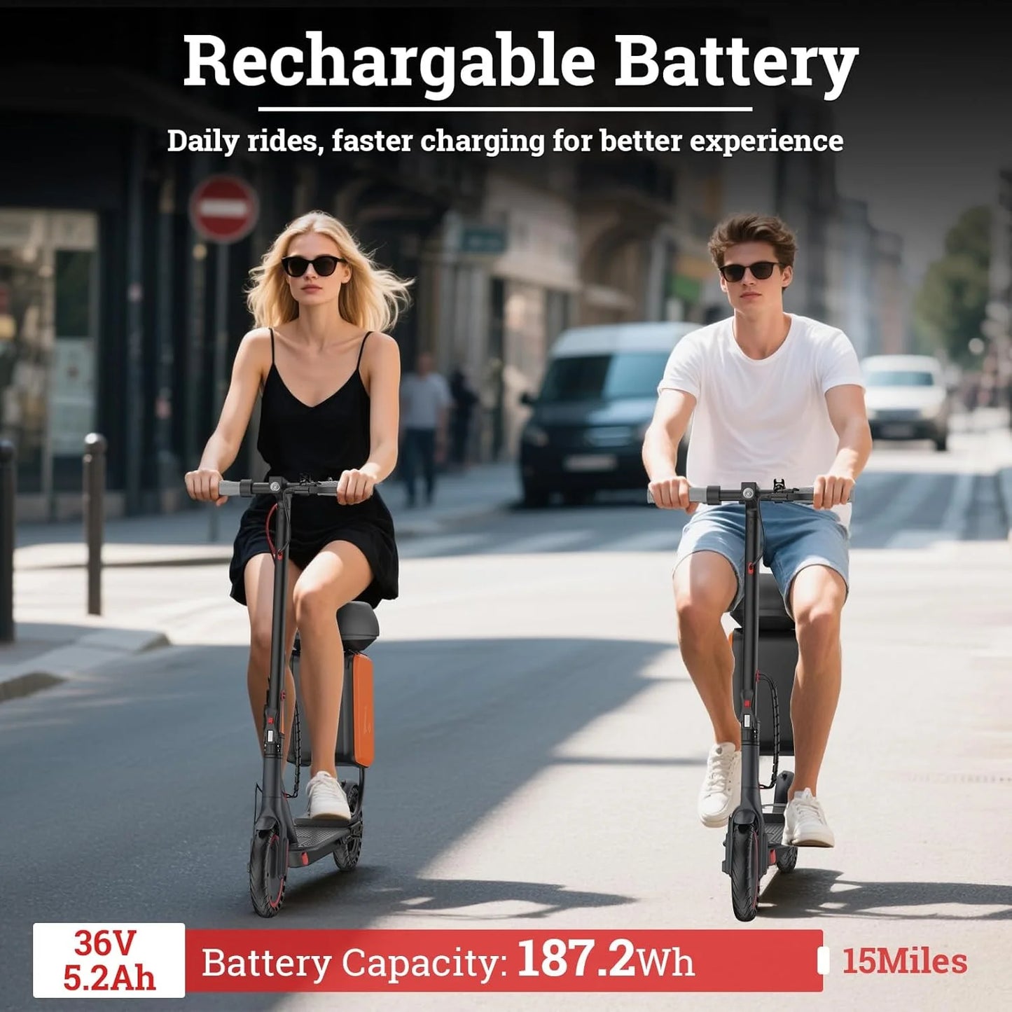 Ladped Electric Scooter 350W 36V Battery Foldable With Seat